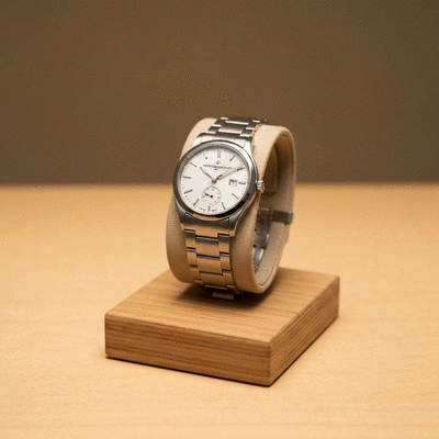 Modern Vacheron Constantin timepiece on a sustainable, eco-friendly display with natural elements, no text, no words, no typography, clean image