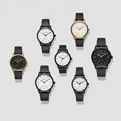 A collection of diverse affordable watches showcasing modern design trends like minimalism, microbrands, and fashion watches