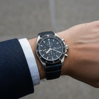 Luxury sports watch on a wrist, showing both elegance and functionality